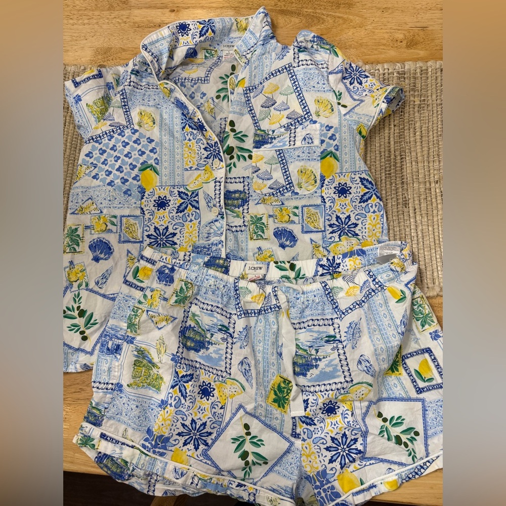 J.Crew Factory Women’s lemon print Short Pajama Set Size: large - Picture 6 of 6